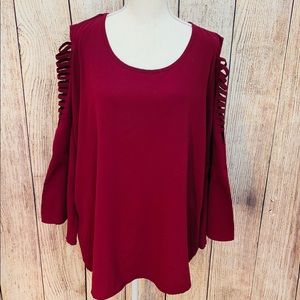 COPY - Women’s Spense Bell Sleeve Maroon Blouse